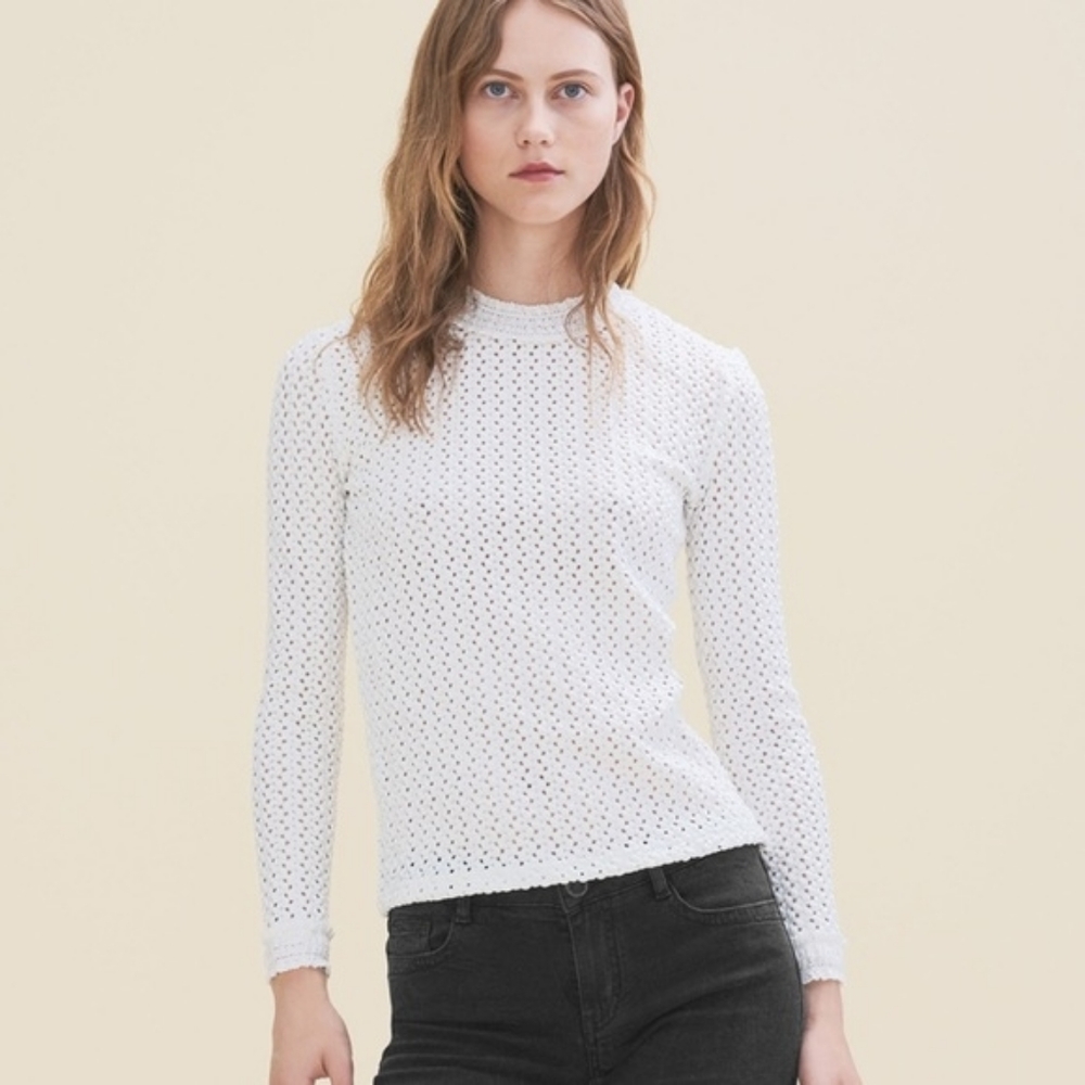 Maje Limo Embroidered Top